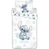 Patalynė bawełniana 140x200 Lilo I Stitch Ohana balta mėlyna poszewka 70x90 Jf24