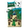 MCU Patalynė bawełniana 140x200 Minecraft gra mėlyna žalia poszewka 70x90 Kids 12 Halantex