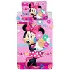Patalynė bawełniana 140x200 Myszka Mini 0952 Minnie Mouse rožinė poszewka 70x90
