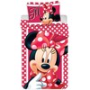 Patalynė bawełniana 140x200 Myszka Mini 3068 Minnie Mouse dots raudona grochy dvipusė poszewka 70x90