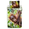 Patalynė bawełniana 140x200 Orangutan 7257 wesoła małpka liście palmy poszewka 70x90