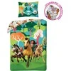 Patalynė bawełniana 140x200 Spirit konie žalia poszewka 70x90 Kids 12 Halantex