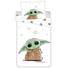 Patalynė bawełniana 140x200 Star Wars Baby Yoda balta žalia poszewka 70x90 August 23