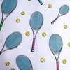 Patalynė bawełniana 140x200 Tenis rakiety rakieta do tenisa piłeczki tenisowe boisko žalia balta 5260 poszewka 70x90 sportowa dla fana tenisa