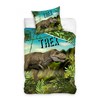 Patalynė bawełniana 140x200 Trex Dinozaur žalia su jedną poszewką 70x90 C24