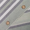 Medvilninis patalynės komplektas 220x200 cm, pilkas dryžuotas, ranforce audinys, užsegimas sagomis, 1 antklodės užvalkalas ir 2 pagalvių užvalkalai, miegamojo tekstilė