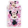 Patalynė dziecięca 140x200 Myszka Mini Minnie Mouse 5949 rožinė groszki poszewka 70x90