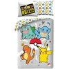 Patalynė dziecięca 140x200 Pokemon pilka kolorowa poszewka 70x90 H1