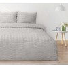 Multitex Pilkas vaflinio pynimo satino medvilnės patalynės komplektas, 220x200 cm antklodės užvalkalas su pagalvėmis, nereikia lyginti, OEKO-TEX sertifikatas, minkšta patalynė miegui