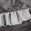 Eurofirany Satininė patalynė 160x200, plieno sidabro su raukiniu, medvilnės poliesterio patalynė, elegantiškas miegamojo dekoras, minkšta ir patvari patalynė, patalynės komplektas Patalynė