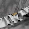 Eurofirany Satininė patalynė 160x200, plieno sidabro su raukiniu, medvilnės poliesterio patalynė, elegantiškas miegamojo dekoras, minkšta ir patvari patalynė, patalynės komplektas Patalynė