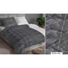 Satininės patalynės komplektas 160x200 cm, pilkas ir baltas geometrinis raštas, su užtrauktuku, medvilninės patalynės komplektas, minkštos patalynės komplektas