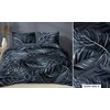 Atlasinės patalynės komplektas 160x200 cm, tamsiai mėlyni lapai, užtrauktukas, minkšta medvilninė patalynė, gėlėta patalynė, miegamojo patalynė