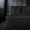 Eurofirany Juodas medvilninio satino patalynės komplektas, vientisa spalva, 220x200 cm antklodės užvalkalas su 2 pagalvių užvalkalais 70x80 cm, elegantiška miegamojo tekstilė, prabangi patalynė
