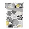 Patalynės komplektas Multitex Patalynė satynowa 220x200 geometria pilka geltona Prestige 1