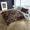 Medvilninio satino patalynės komplektas, 220x200 cm antklodės užvalkalas su paisley raštu, 2 pagalvių užvalkalai, baroko stilius, lengva priežiūra, miegamojo tekstilė