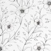 Eurofirany Medvilnės satino patalynės komplektas, 220x200 cm antklodės užvalkalas su gėlių raštu, 2 pagalvių užvalkalai, balta ir juoda gėlės, lengvai prižiūrimas audinis, miegamojo tekstilė