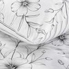 Eurofirany Medvilnės satino patalynės komplektas, 220x200 cm antklodės užvalkalas su gėlių raštu, 2 pagalvių užvalkalai, balta ir juoda gėlės, lengvai prižiūrimas audinis, miegamojo tekstilė