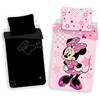 Patalynė świecąca w ciemności 140x200 Myszka Mini rožinė gwiazdki 7837 Minnie Mouse bawełniana poszewka 70x90