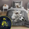 Patalynės komplektas Detexpol Patalynė dvipusė słodki piesek West Terier dog pies fluo 160X200 świecąc