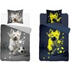 Patalynės komplektas Detexpol Patalynė dvipusė słodki piesek West Terier dog pies fluo 160X200 świecąc