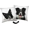 Poduszka dekoracyjna 40x40 Border Collie biaa juoda JF24