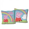 Poduszka dziecięca 40x40 Świnka Peppa Pig 7704 žalia mėlyna dekoracyjna