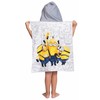 Poncho vaikams 50x115 Minionki 7172 ręcznik su kapturem pilka geltona Minions dziecięce