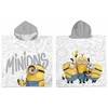 Poncho vaikams 50x115 Minionki 7172 ręcznik su kapturem pilka geltona Minions dziecięce
