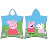 Poncho vaikams 50x115 Świnka Peppa Pig 7612 ręcznik su kapturem łąka kwiatki mėlyna žalia