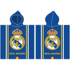Real Madrid Poncho vaikams 55x110 Real Madryt 4169 Herb mėlyna ręcznik su kapturem
