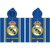 Real Madrid Poncho vaikams 55x110 Real Madryt 4169 Herb mėlyna ręcznik su kapturem