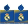 Real Madrid Poncho vaikams 55x110 Real Madryt 4176 Herb mėlyna geltona kropki ręcznik su kapturem