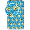 Prześcieradło bawełniane su gumką 90x200 Sponge Bob Kanciastoporty 0937 mėlyna gąbka SpongeBob
