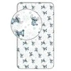 Prześcieradło bawełniane su gumką 90x200 Lilo I Stitch Ohana balta mėlyna vaikams JF24