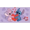 Rankšluostis Ręcznik plażowy 70x140 Lilo and Stitch Kiss violetinė bawełniany Kids25