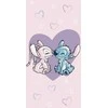 Rankšluostis Ręcznik plażowy 70x140 Lilo and Stitch Love rožinė dziecięcy bawełniany Kids25