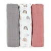 Petite&amp;Mars Moussy - bambukinės sauskelnės, rinkinys iš 3 | Rožių vaivorykštės