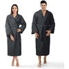 Medvilninis kilpinis chalatas, unisex viešbučio stiliaus chalatas, 450 g/m² tankis, sugeriantis medvilninis chalatas, kelių ilgio namų chalatas, minkštas vonios drabužis