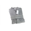 Unisex Egipto medvilnės frotinis chalatas, XL dydis, sidabrinė spalva, 450 g/m² tankis, Giza 95 verpalai, prabangus chalatas, patogus namų drabužis, minkštas vonios chalatas
