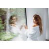 Egipto medvilnės chalatas, unisex XXL baltas, 450 g/m² kilpinis audinis, prabangus viešbučio stiliaus chalatas, spa kokybės namų drabužis, minkštas medvilninis chalatas