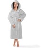 Medvilninis kilpinis chalatas su gobtuvu, unisex XXL dydis, 450 g/m² tankis, kelius siekiantis viešbučio stiliaus chalatas, pilkas medvilninis chalatas su kišenėmis, vonios apranga