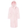 Medvilninis frotinis chalatas su gobtuvu, unisex viešbučio stiliaus, 450 g/m², kelių ilgio, pudros rožinė spalva, XXL dydis, vonios chalatas