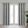 Eurofirany NERISA dimout tipo audinio užuolaida, 140 x 250 cm, žiedai/kilpos, spalva: pilka