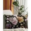 Eurofirany Užvalkalas dekoratyvinis 45x45 Velvet 116 juoda violetinė su gėlių raštu veliūras Eurocurtains