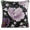 Eurofirany Užvalkalas dekoratyvinis 45x45 Velvet 116 juoda violetinė su gėlių raštu veliūras Eurocurtains