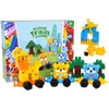 Lean Toys Gyvūnų traukinio didelis kaladėlių rinkinys
