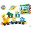 Lean Toys Gyvūnų traukinio didelis kaladėlių rinkinys
