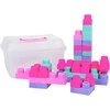 Lean Toys Rožinė Soft Blocks Set 32 ​​pcs. Rožinė + Suitcase