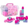 Lean Toys Rožinė Soft Blocks Set 32 ​​pcs. Rožinė + Suitcase
